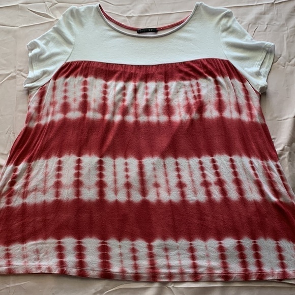 Papermoon Women’s Maroon Short Sleeve Tie Dye T-Shirt - Picture 2 of 5